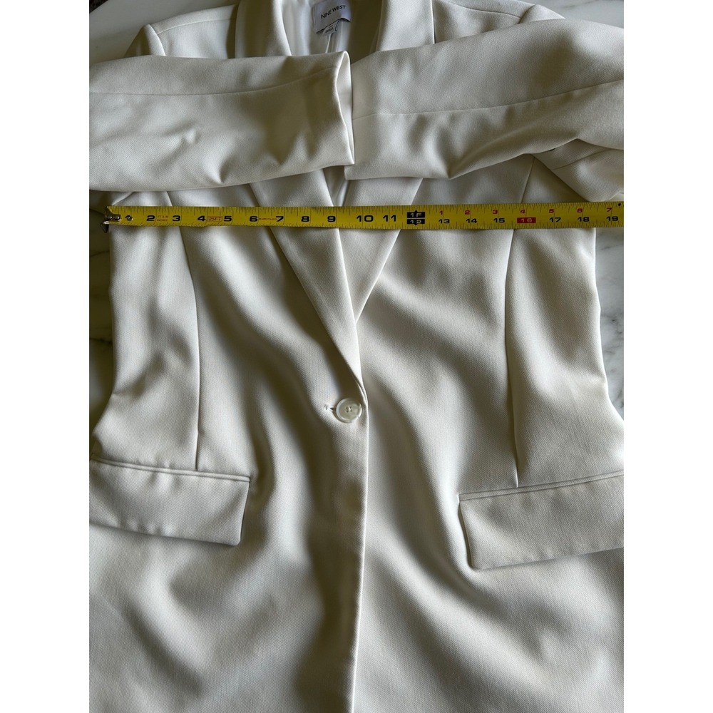 Nine West Womens Single Button Blazer White Cream Professional Jacket Size M - Picture 4 of 13